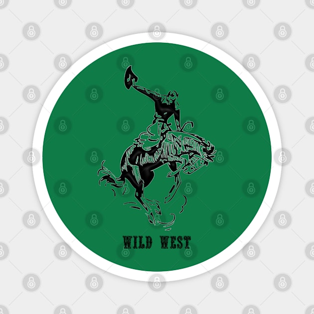 Western Era - Wild West Cowboy on Horseback 7 Magnet by The Black Panther